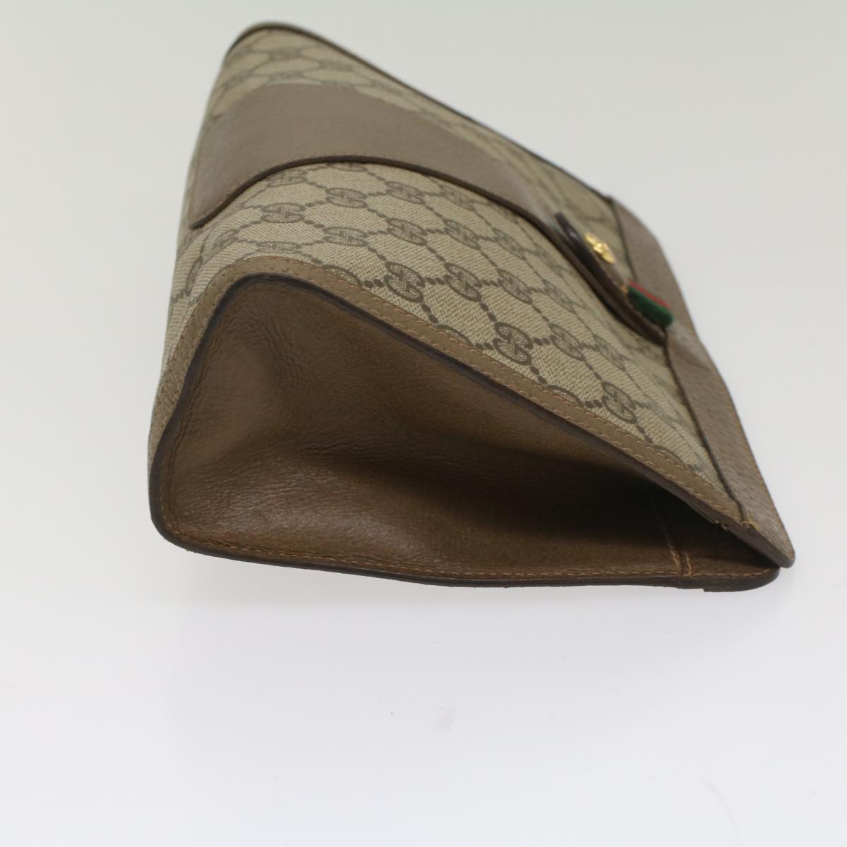 GUCCI GG Supreme Web Sherry Line Clutch Bag Beige Red Green 89 01 033 56284
