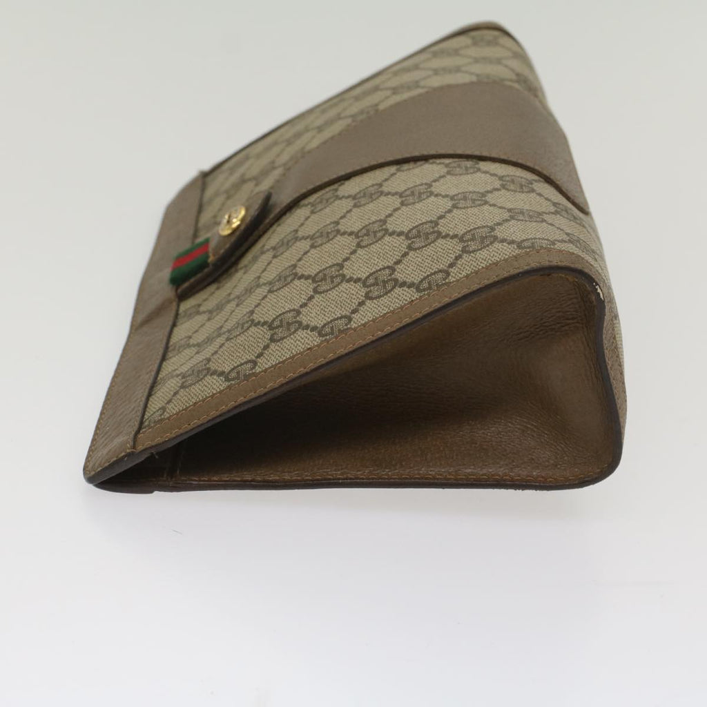 GUCCI GG Supreme Web Sherry Line Clutch Bag Beige Red Green 89 01 033 56284