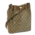 GUCCI GG Canvas Web Sherry Line Shoulder Bag PVC Leather Beige Green 56288