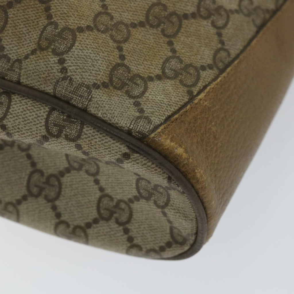 GUCCI GG Canvas Web Sherry Line Shoulder Bag PVC Leather Beige Green 56288