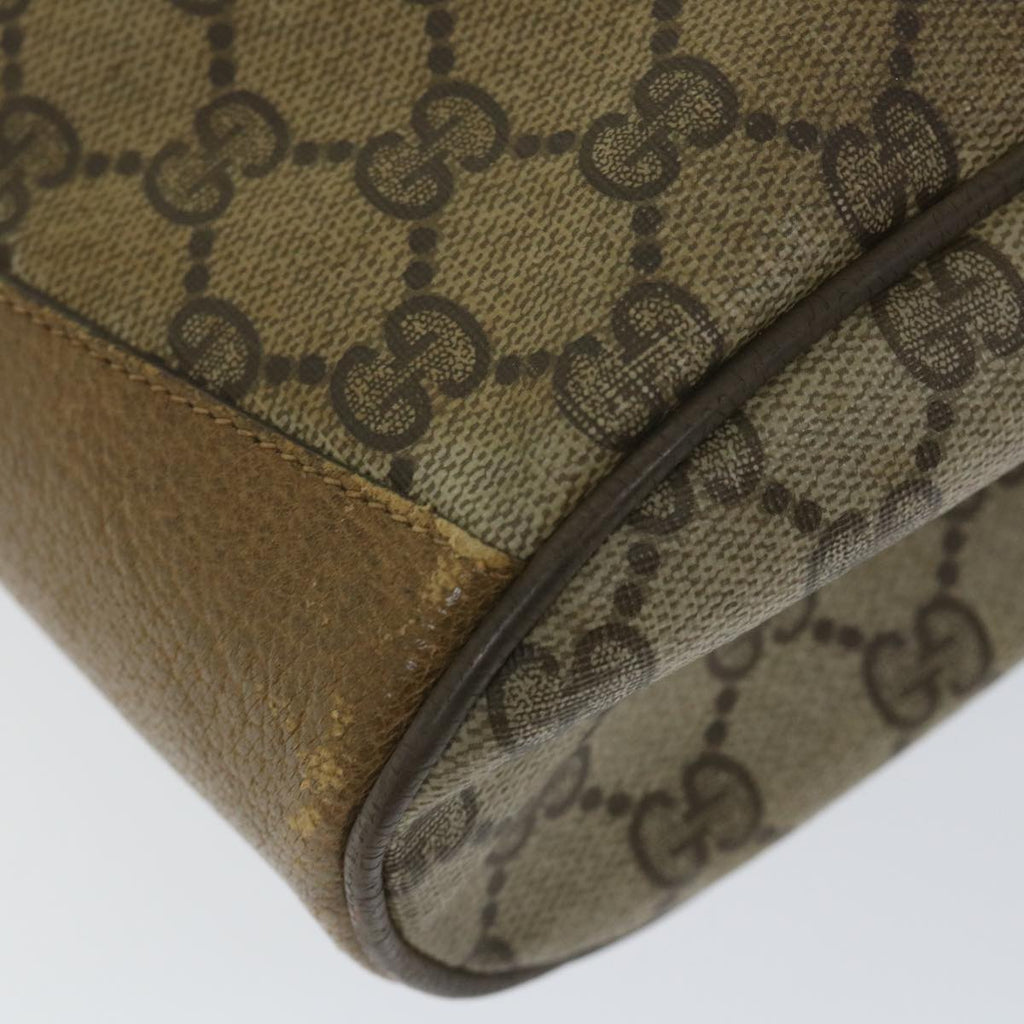 GUCCI GG Canvas Web Sherry Line Shoulder Bag PVC Leather Beige Green 56288