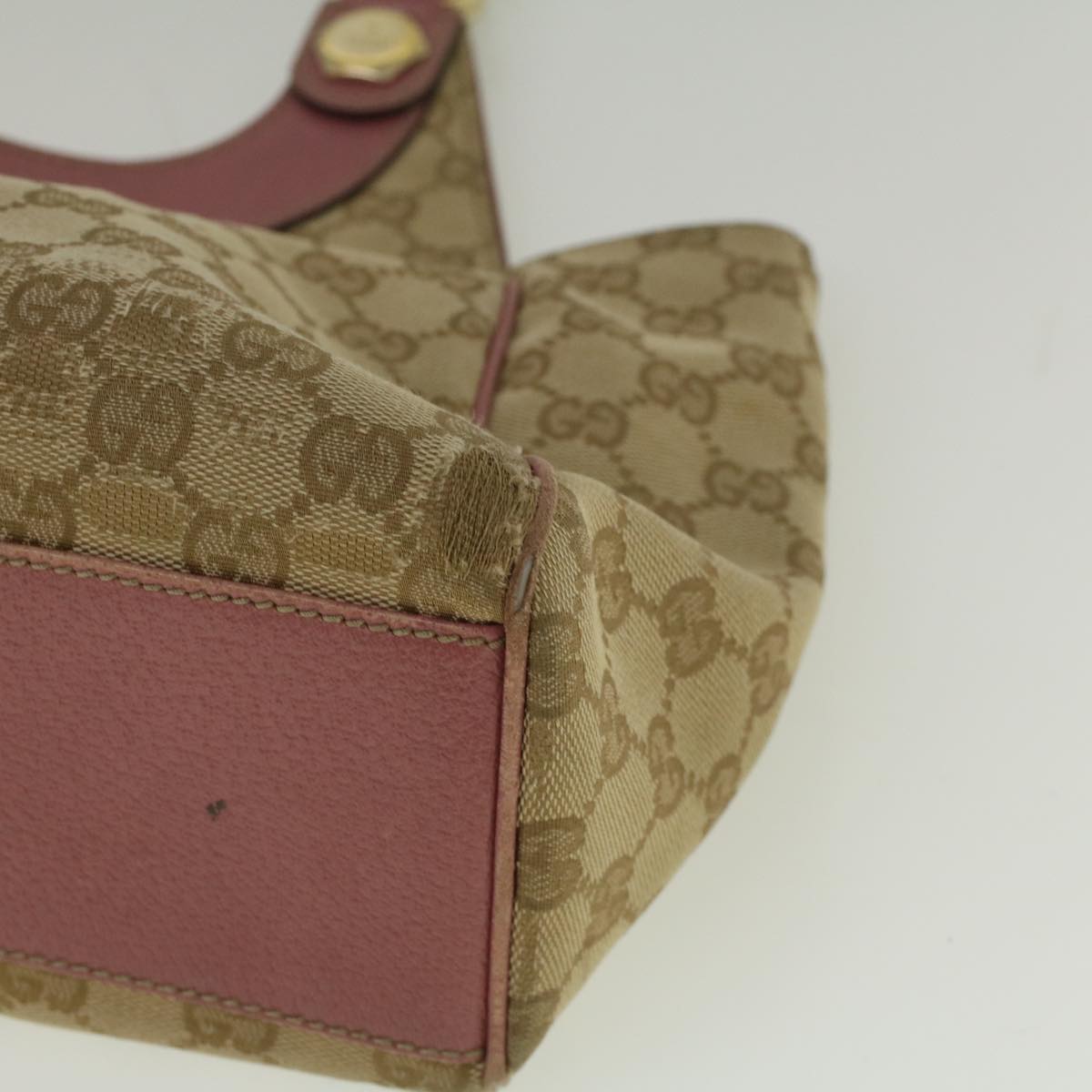 GUCCI GG Canvas Tote Bag Beige Pink 154982 56290