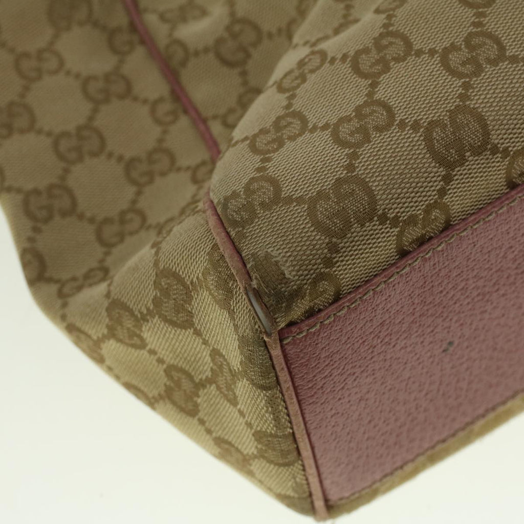 GUCCI GG Canvas Tote Bag Beige Pink 154982 56290