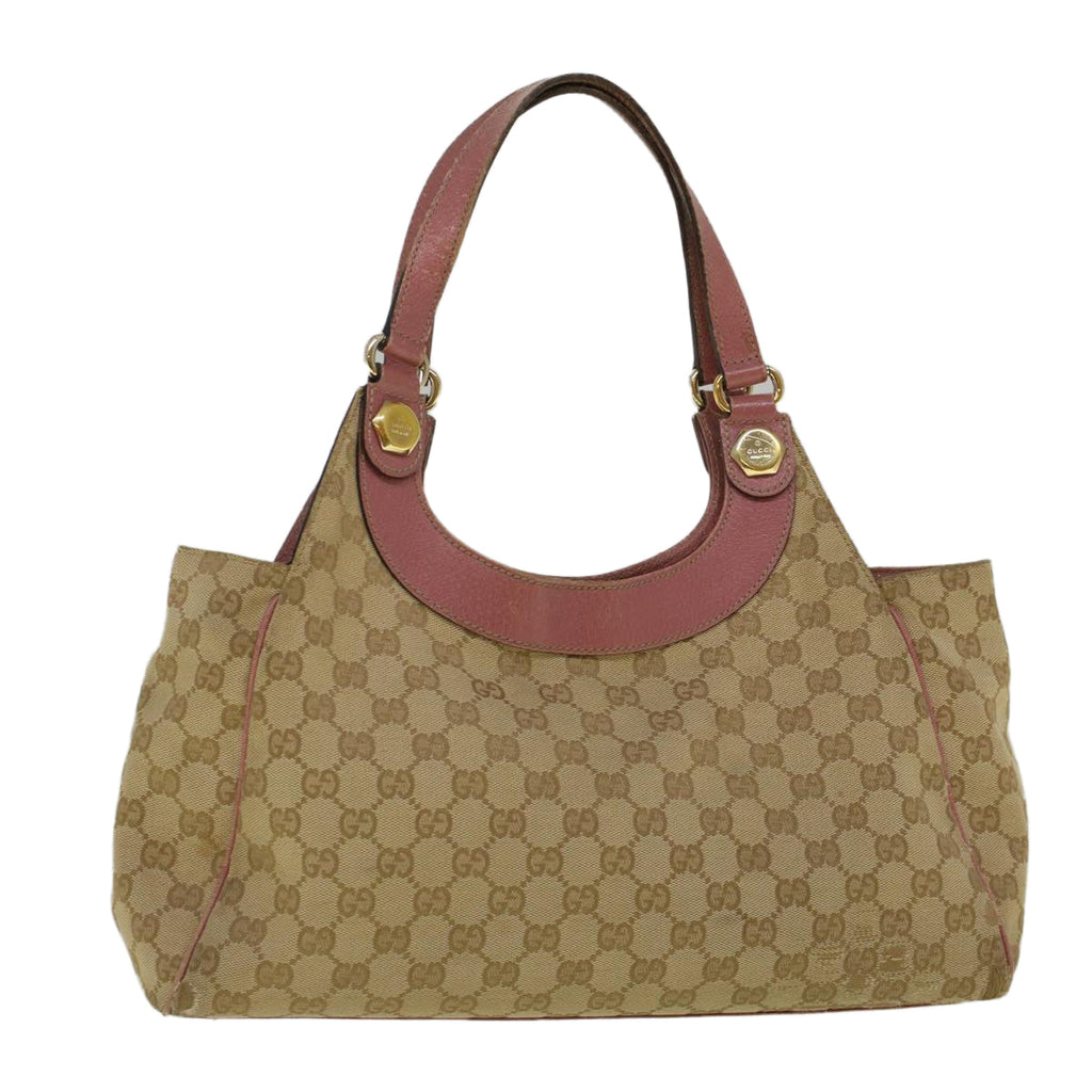 GUCCI GG Canvas Tote Bag Beige Pink 154982 56290