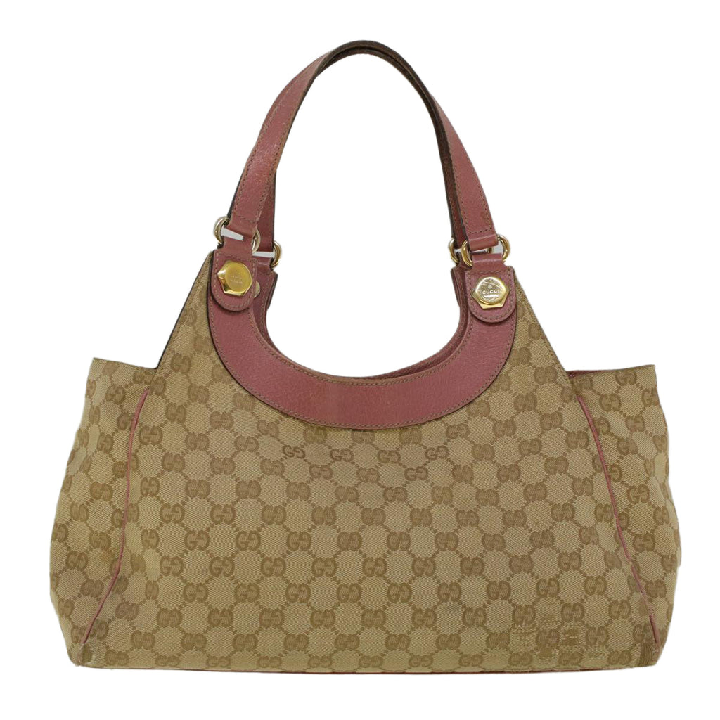 GUCCI GG Canvas Tote Bag Beige Pink 154982 56290