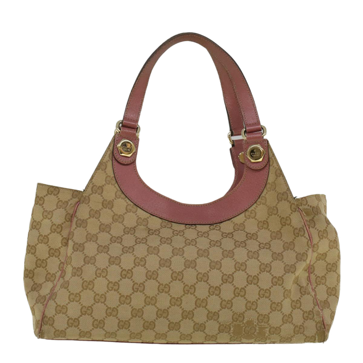 GUCCI GG Canvas Tote Bag Beige Pink 154982 56290
