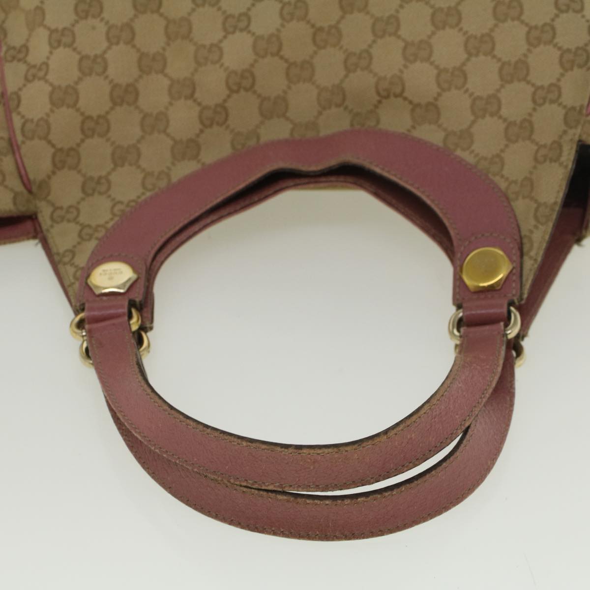 GUCCI GG Canvas Tote Bag Beige Pink 154982 56290