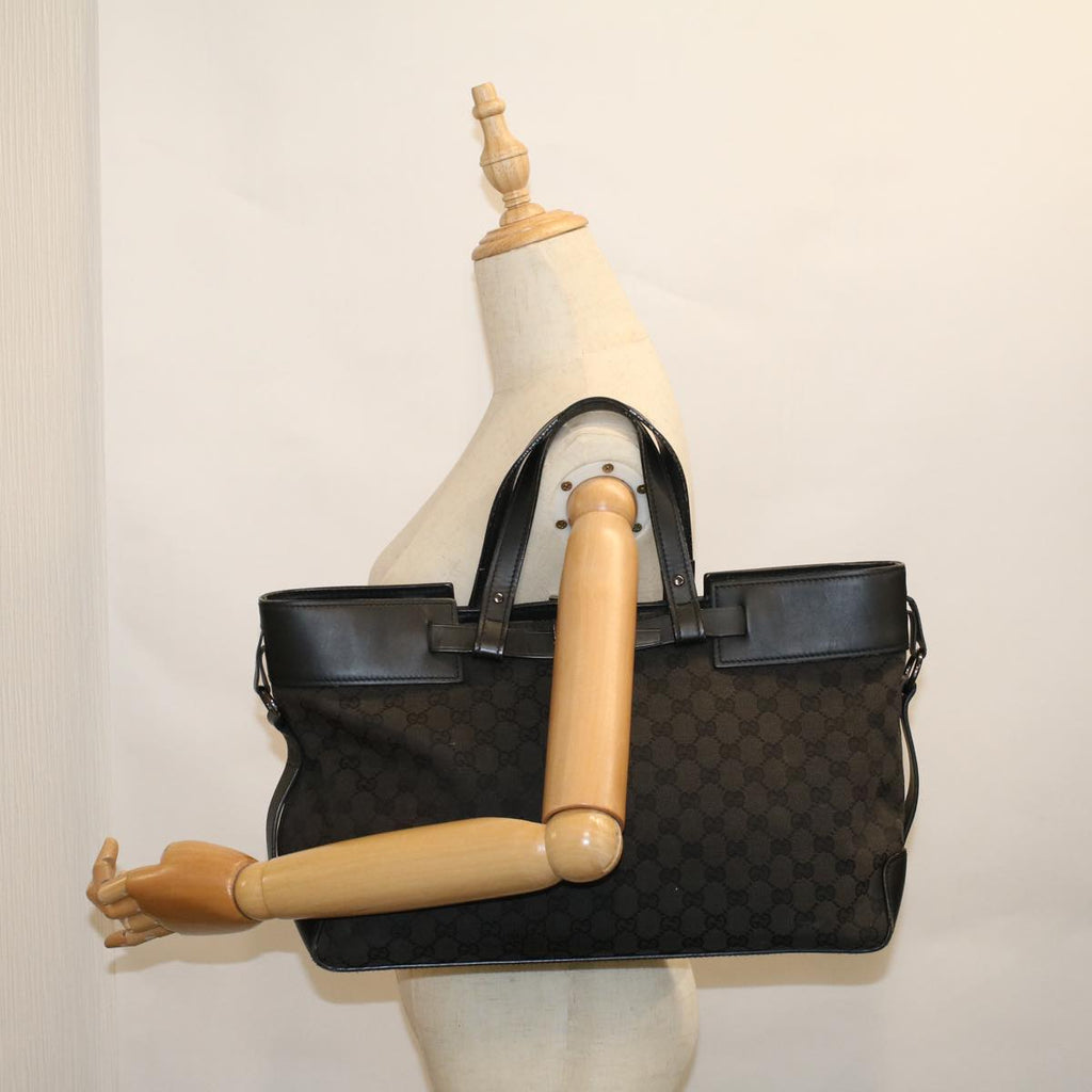 GUCCI GG Canvas Hand Bag Black 106251 56291