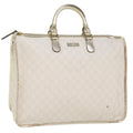 GUCCI GG Supreme Hand Bag PVC Leather White 189899 56294