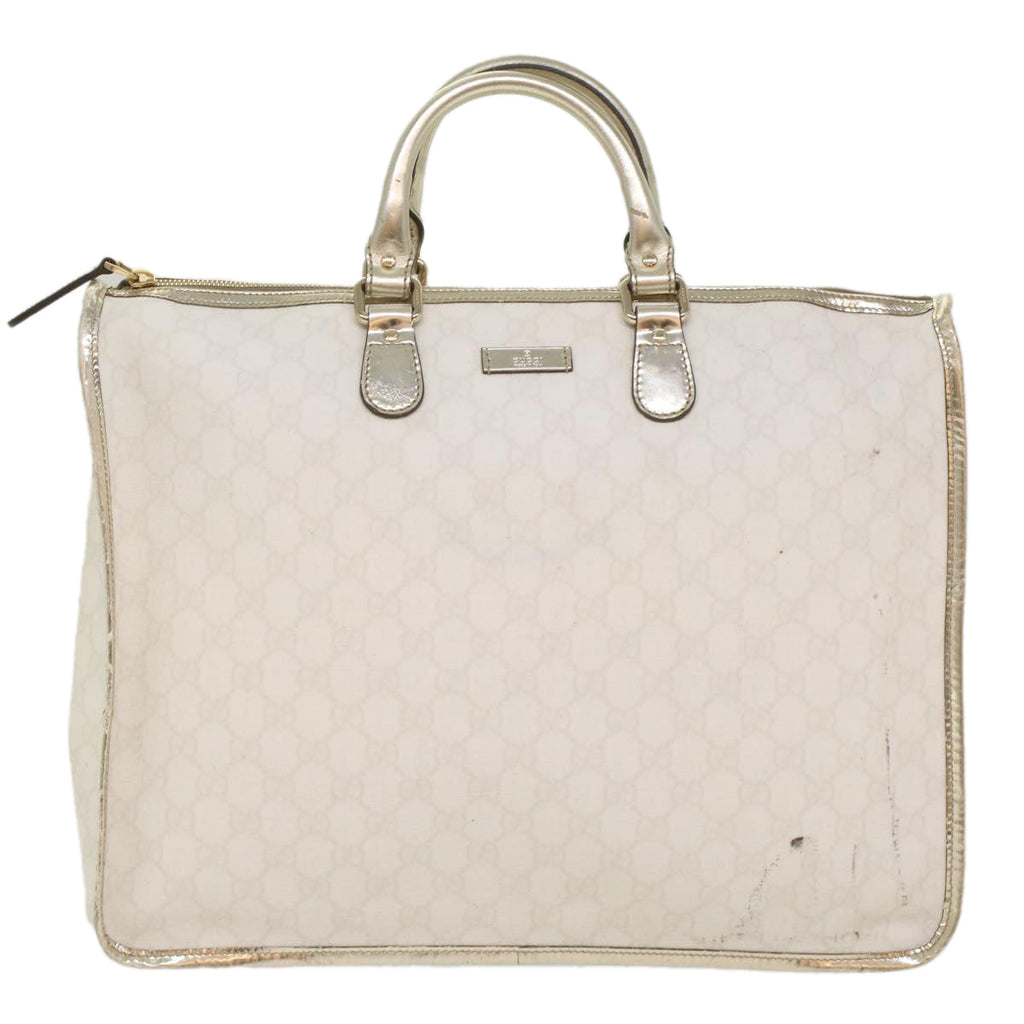 GUCCI GG Supreme Hand Bag PVC Leather White 189899 56294