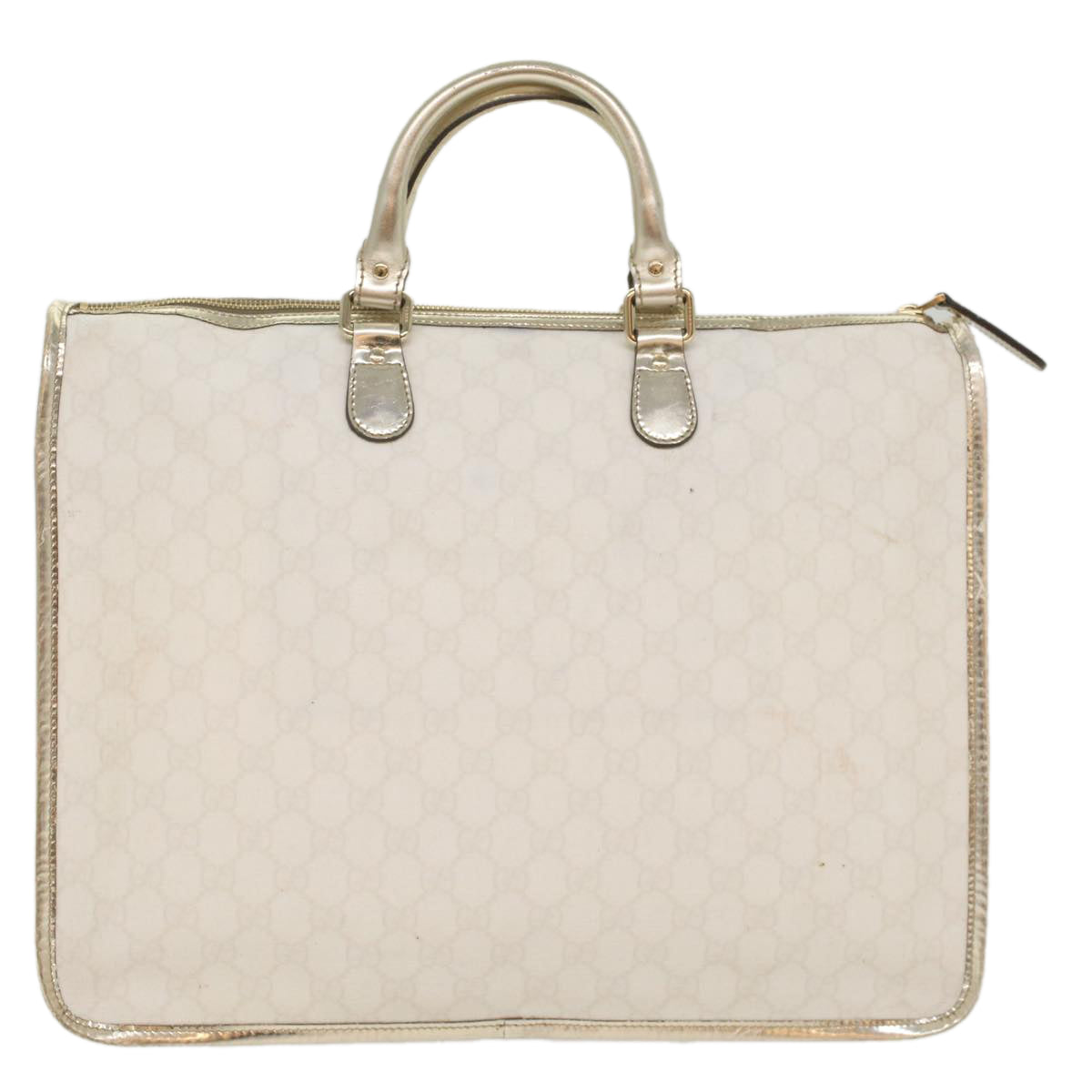 GUCCI GG Supreme Hand Bag PVC Leather White 189899 56294