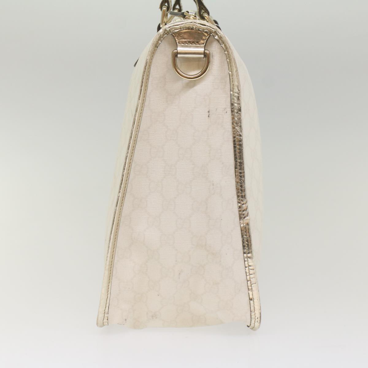 GUCCI GG Supreme Hand Bag PVC Leather White 189899 56294
