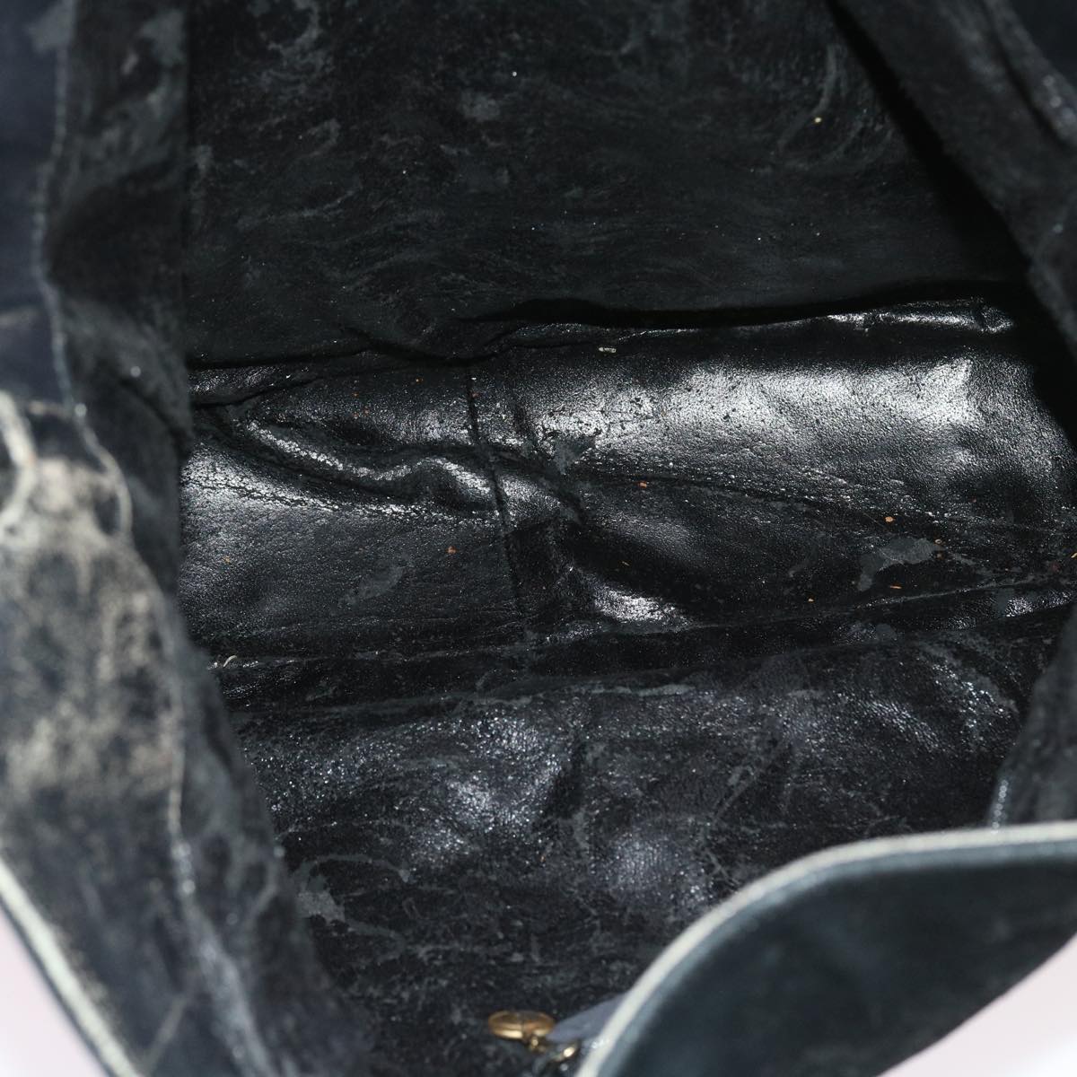GUCCI Bamboo Shoulder Bag Suede 2way Black 56296