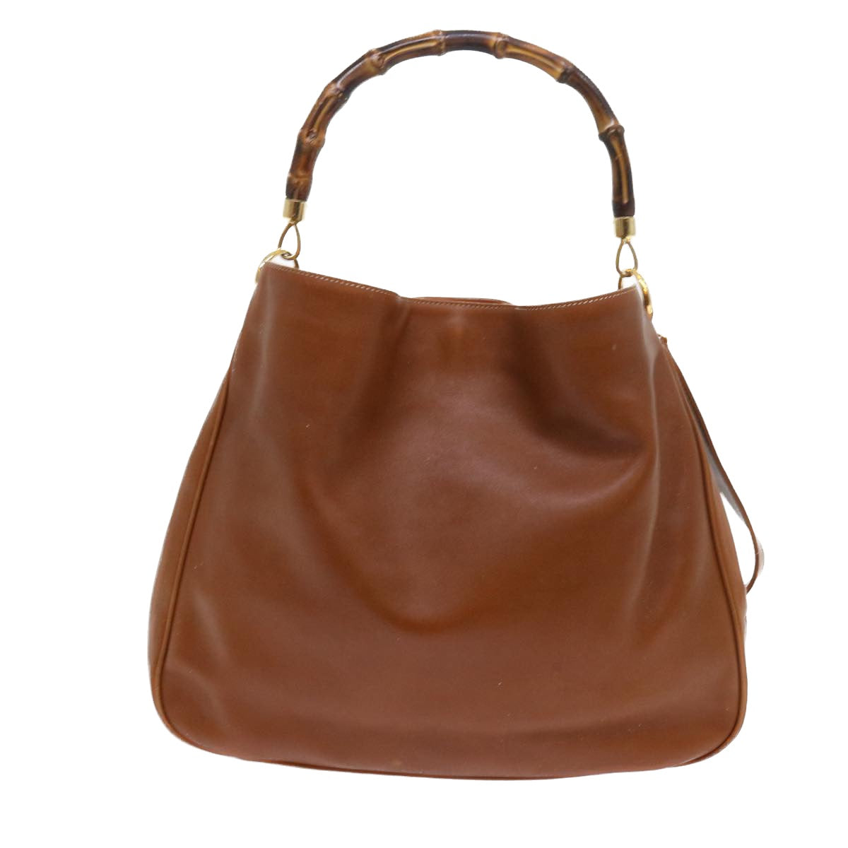 GUCCI Bamboo Shoulder Bag Leather 2way Brown 56298