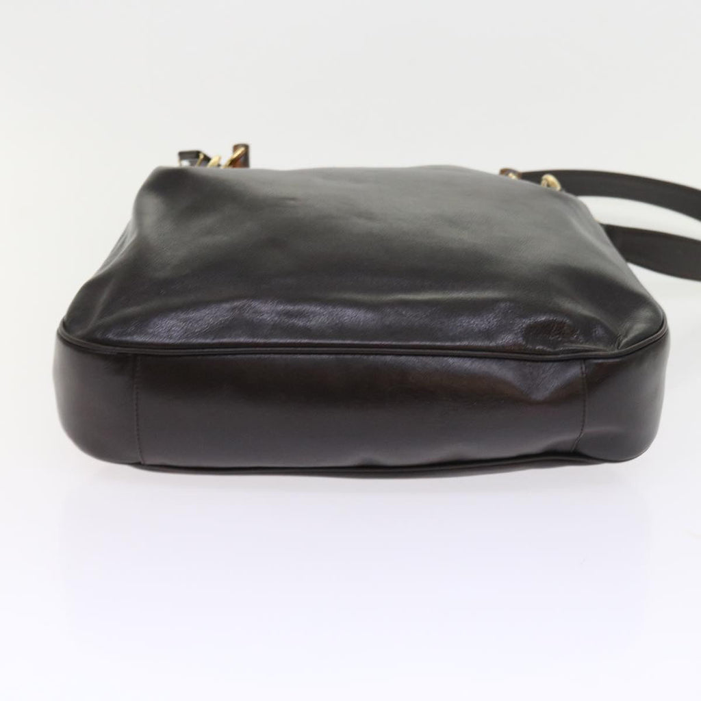 GUCCI Bamboo Shoulder Bag Leather 2way Brown 56299