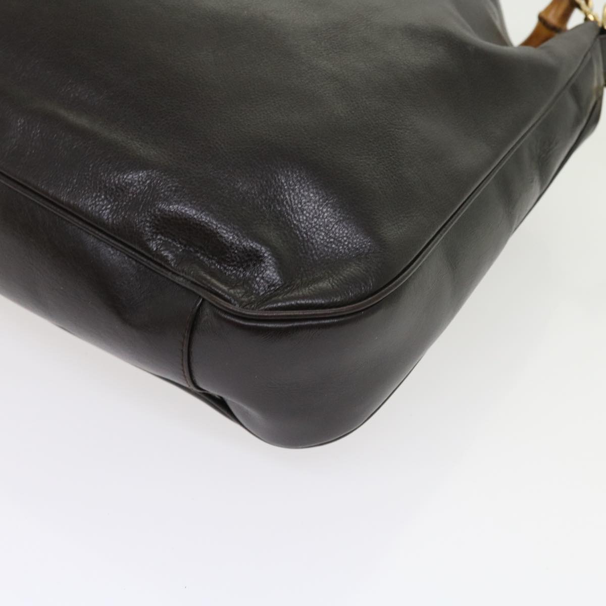GUCCI Bamboo Shoulder Bag Leather 2way Brown 56299