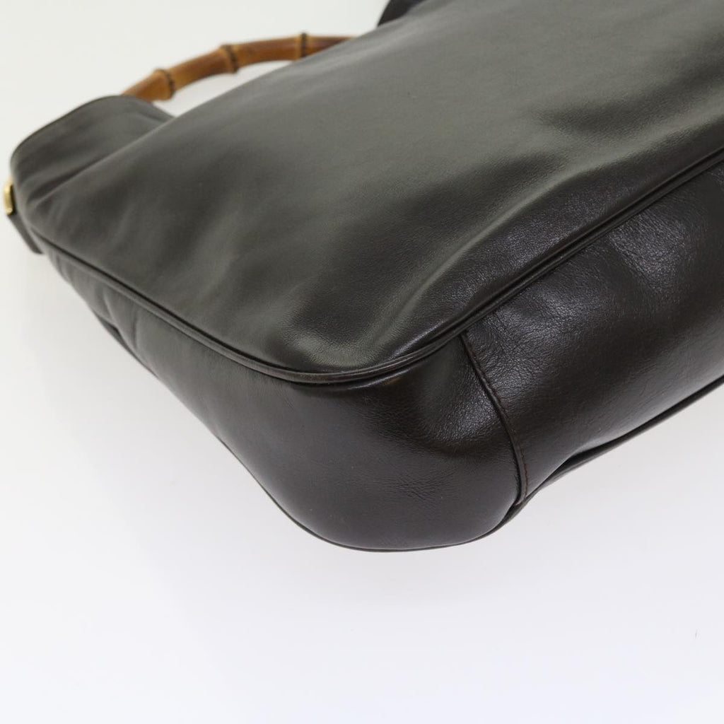 GUCCI Bamboo Shoulder Bag Leather 2way Brown 56299