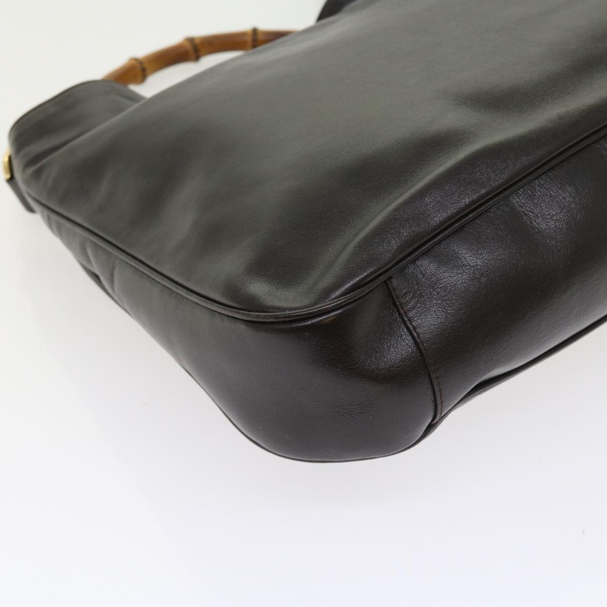 GUCCI Bamboo Shoulder Bag Leather 2way Brown 56299