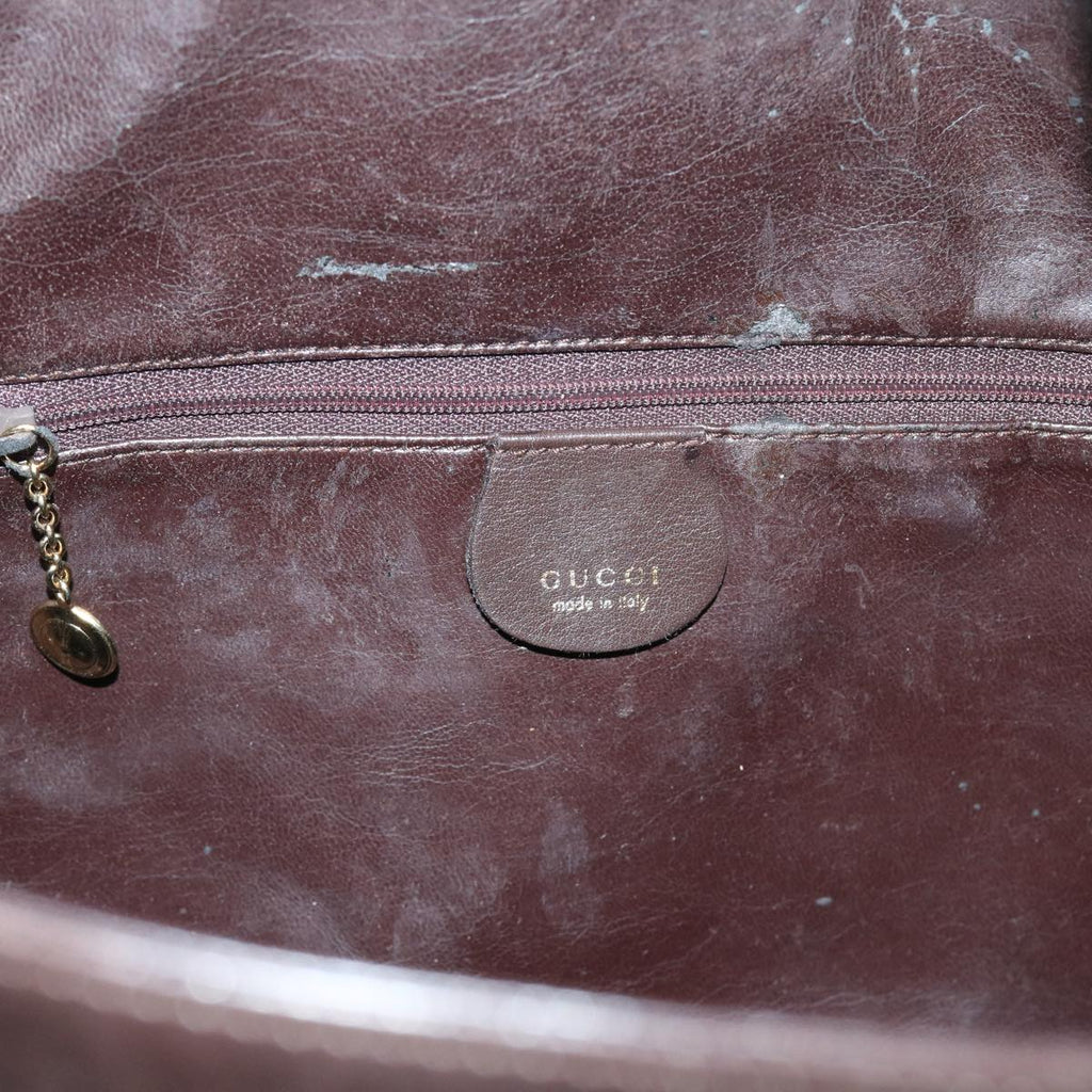 GUCCI Bamboo Shoulder Bag Leather 2way Brown 56299
