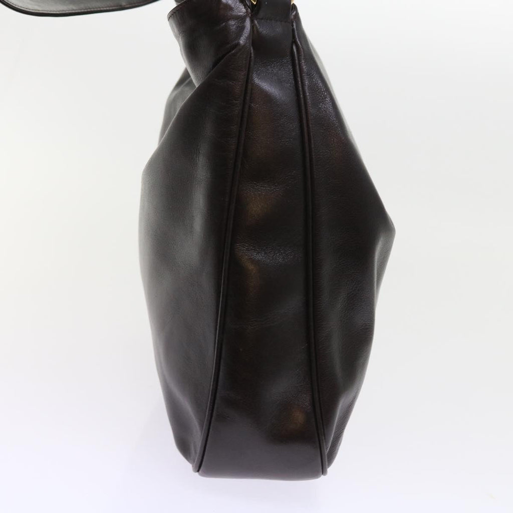 GUCCI Bamboo Shoulder Bag Leather 2way Brown 56299