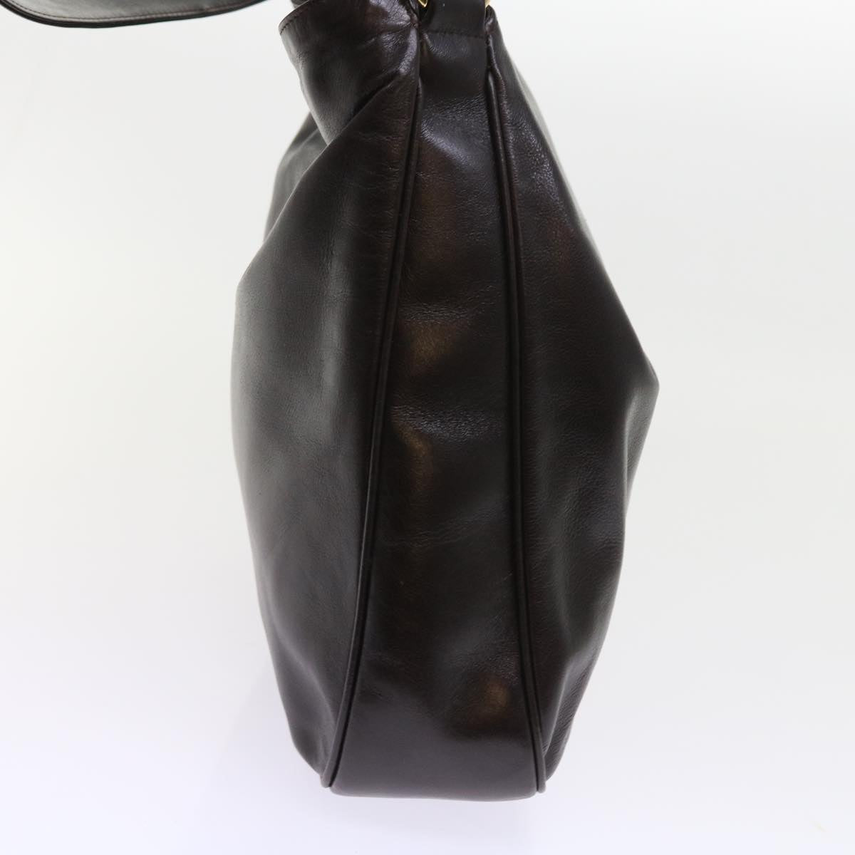 GUCCI Bamboo Shoulder Bag Leather 2way Brown 56299