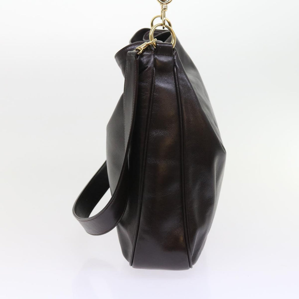 GUCCI Bamboo Shoulder Bag Leather 2way Brown 56299