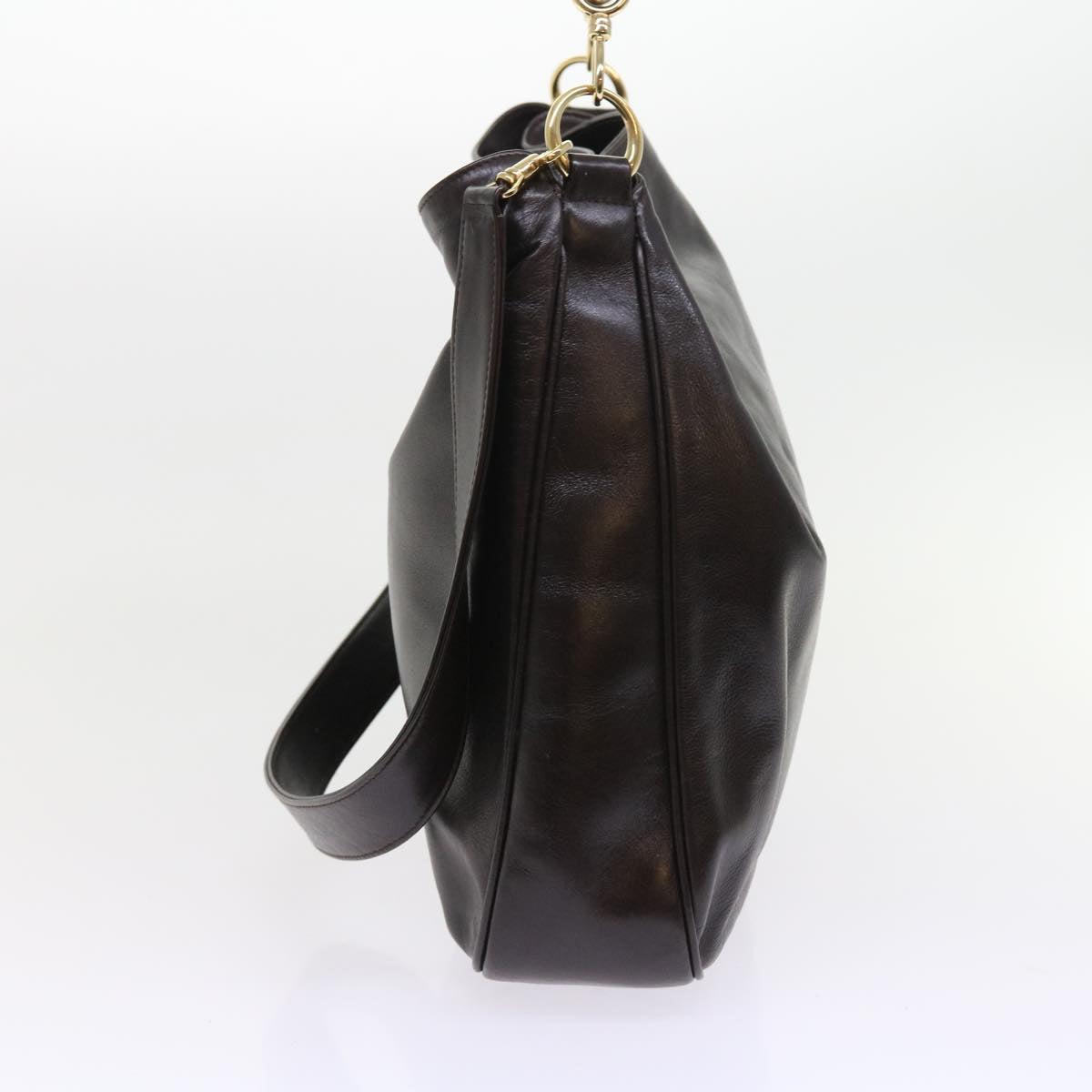 GUCCI Bamboo Shoulder Bag Leather 2way Brown 56299