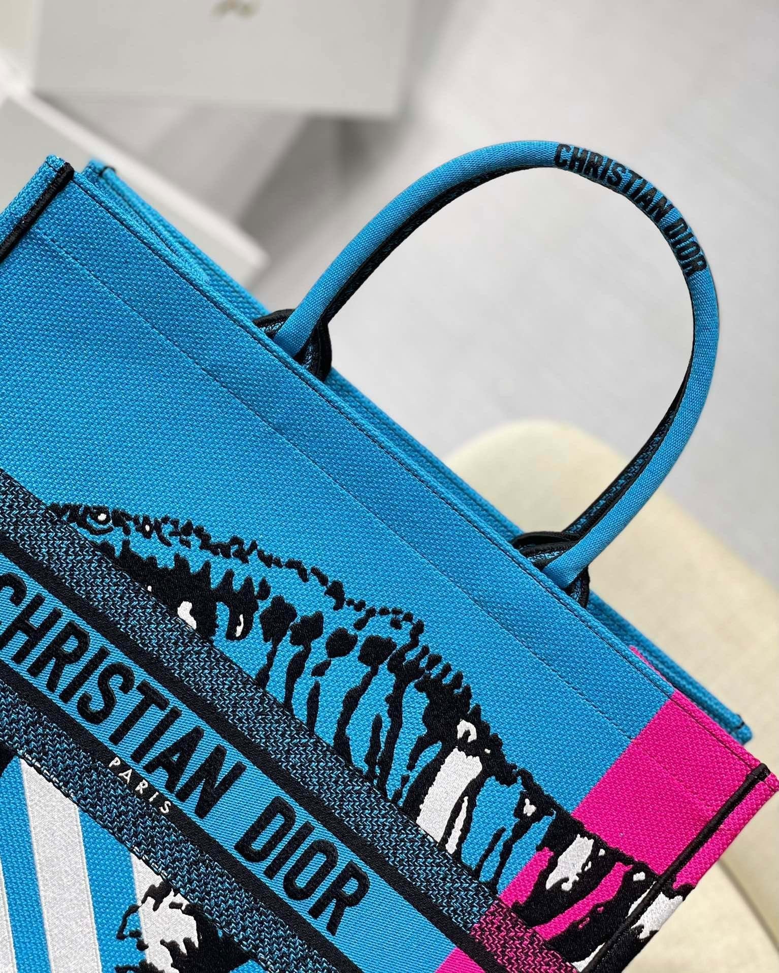GLAMI Large Book Tote Blue And Pink, For Women, WomenÃ¢â‚¬â„¢s Handbags 16.5in/42cm CD