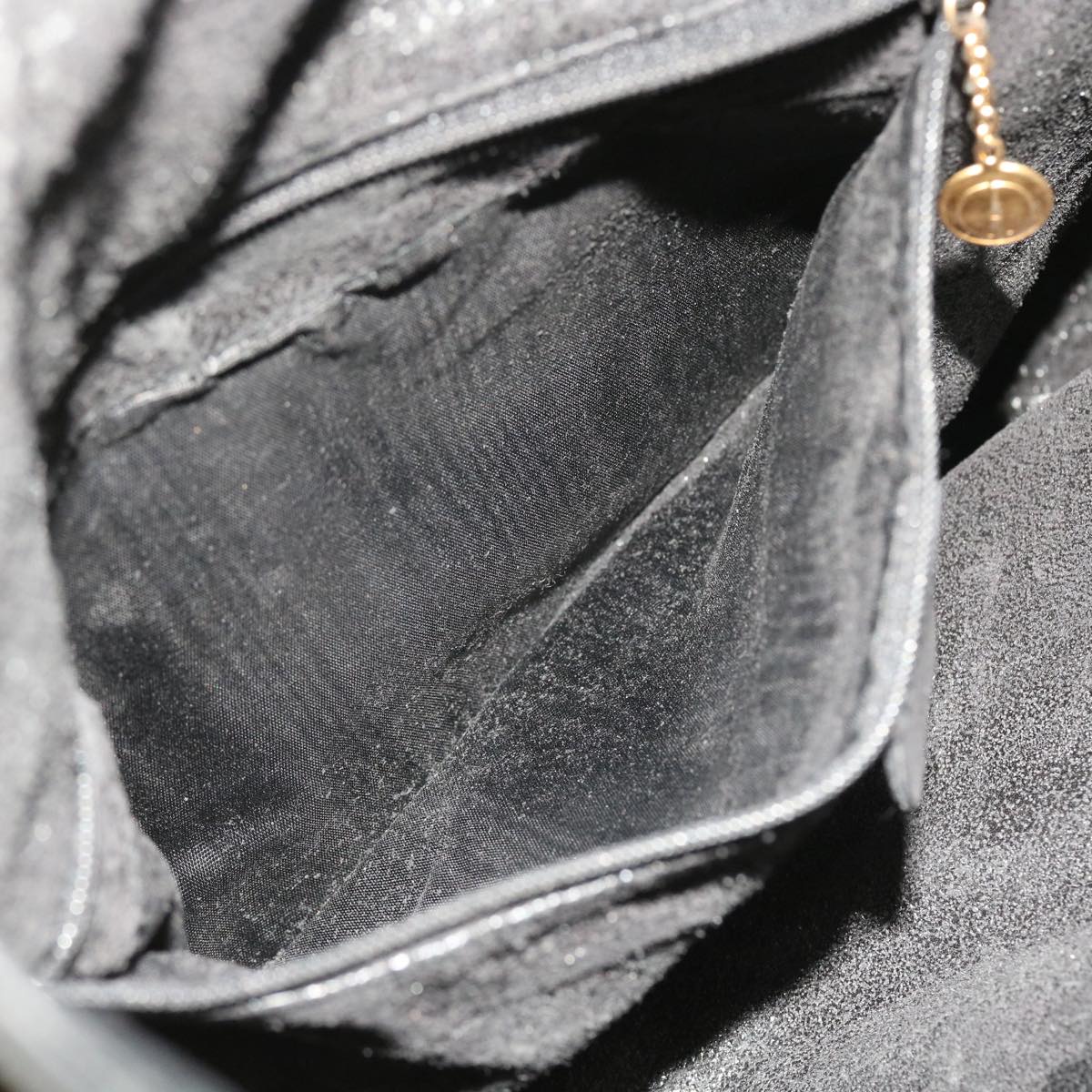 GUCCI Bamboo Shoulder Bag Suede 2way Black 56300