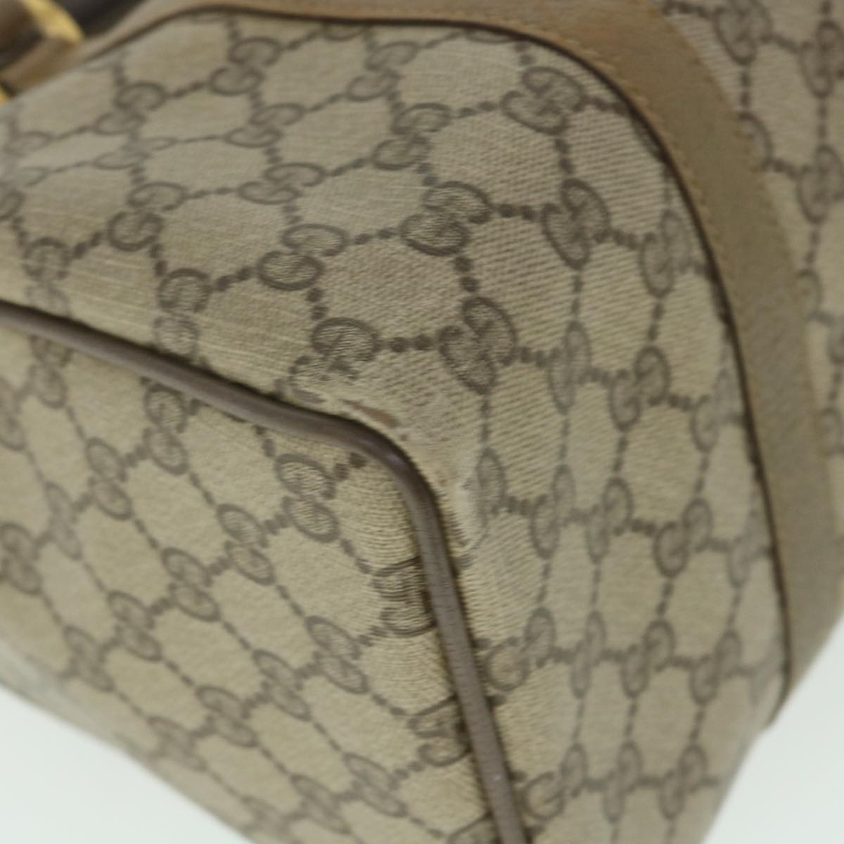 GUCCI GG Supreme Web Sherry Line Hand Bag Beige Red Green 40 02 007 56312