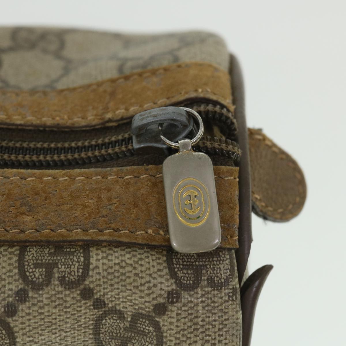GUCCI GG Supreme Web Sherry Line Hand Bag Beige Red Green 40 02 007 56312