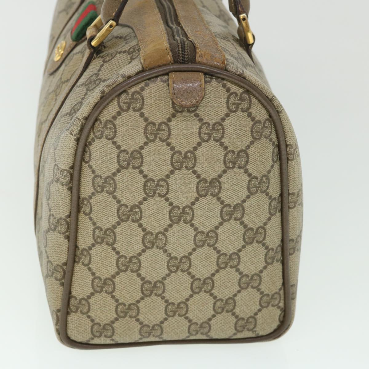 GUCCI GG Supreme Web Sherry Line Hand Bag Beige Red Green 40 02 007 56312