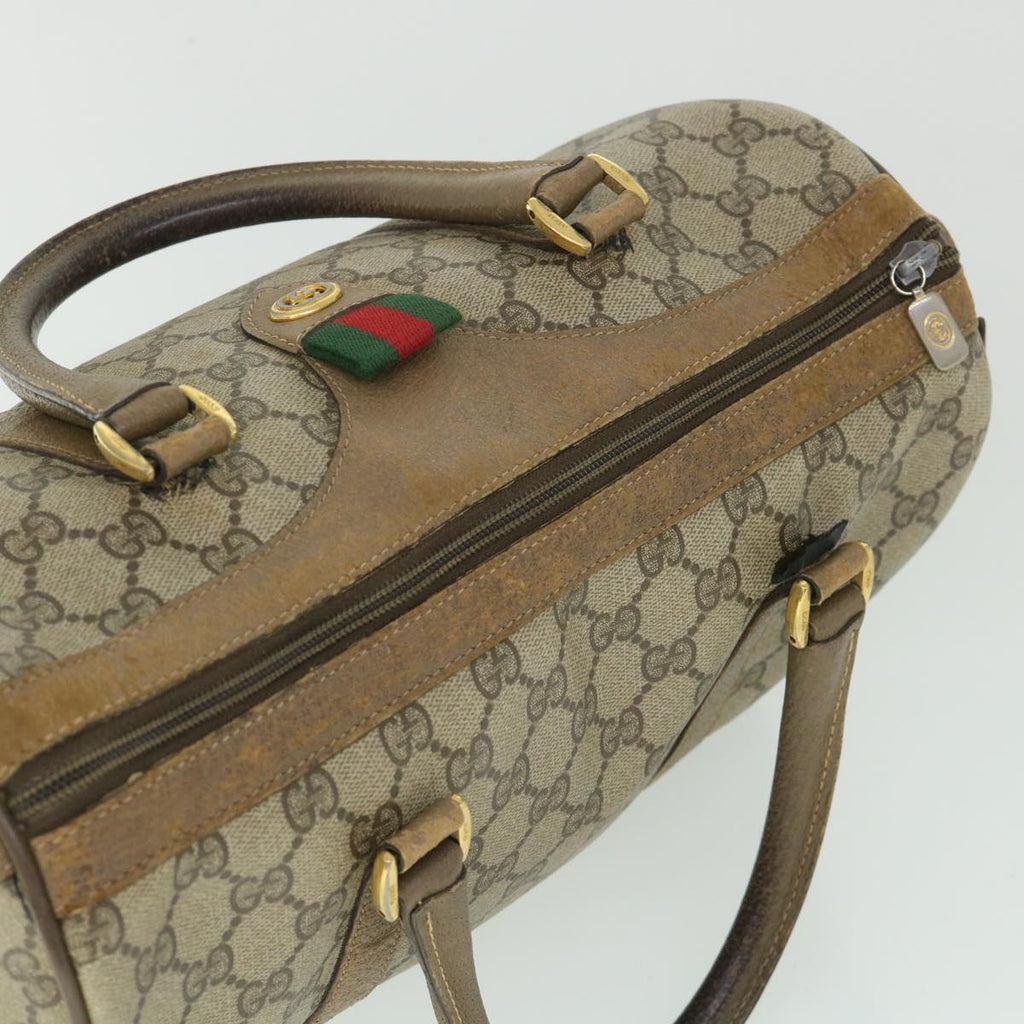 GUCCI GG Supreme Web Sherry Line Hand Bag Beige Red Green 40 02 007 56312