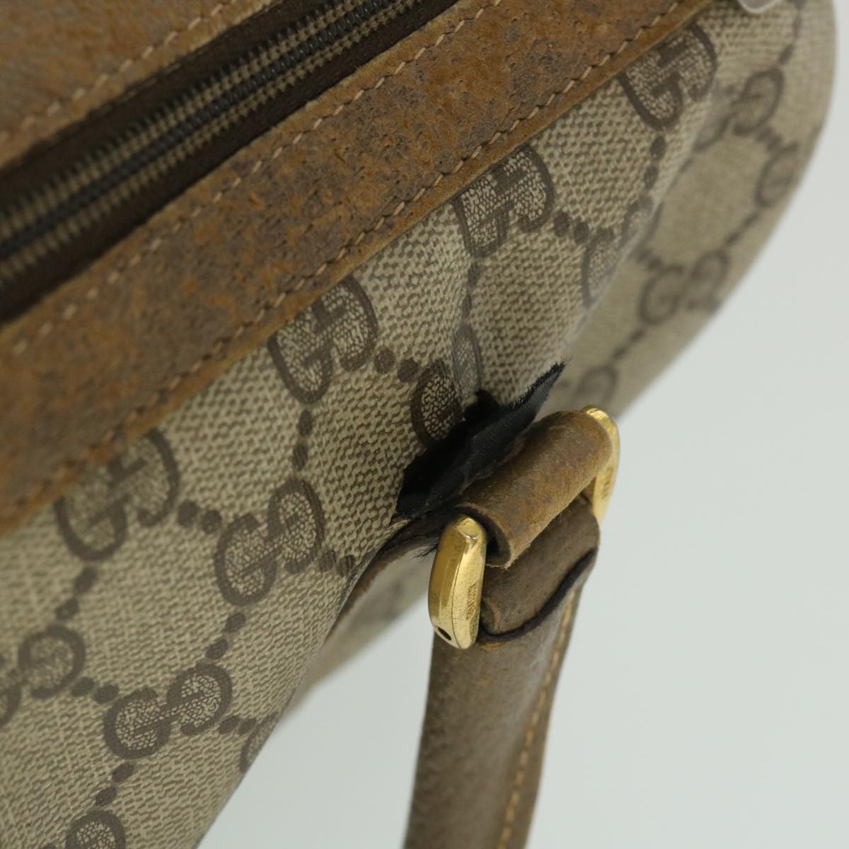 GUCCI GG Supreme Web Sherry Line Hand Bag Beige Red Green 40 02 007 56312