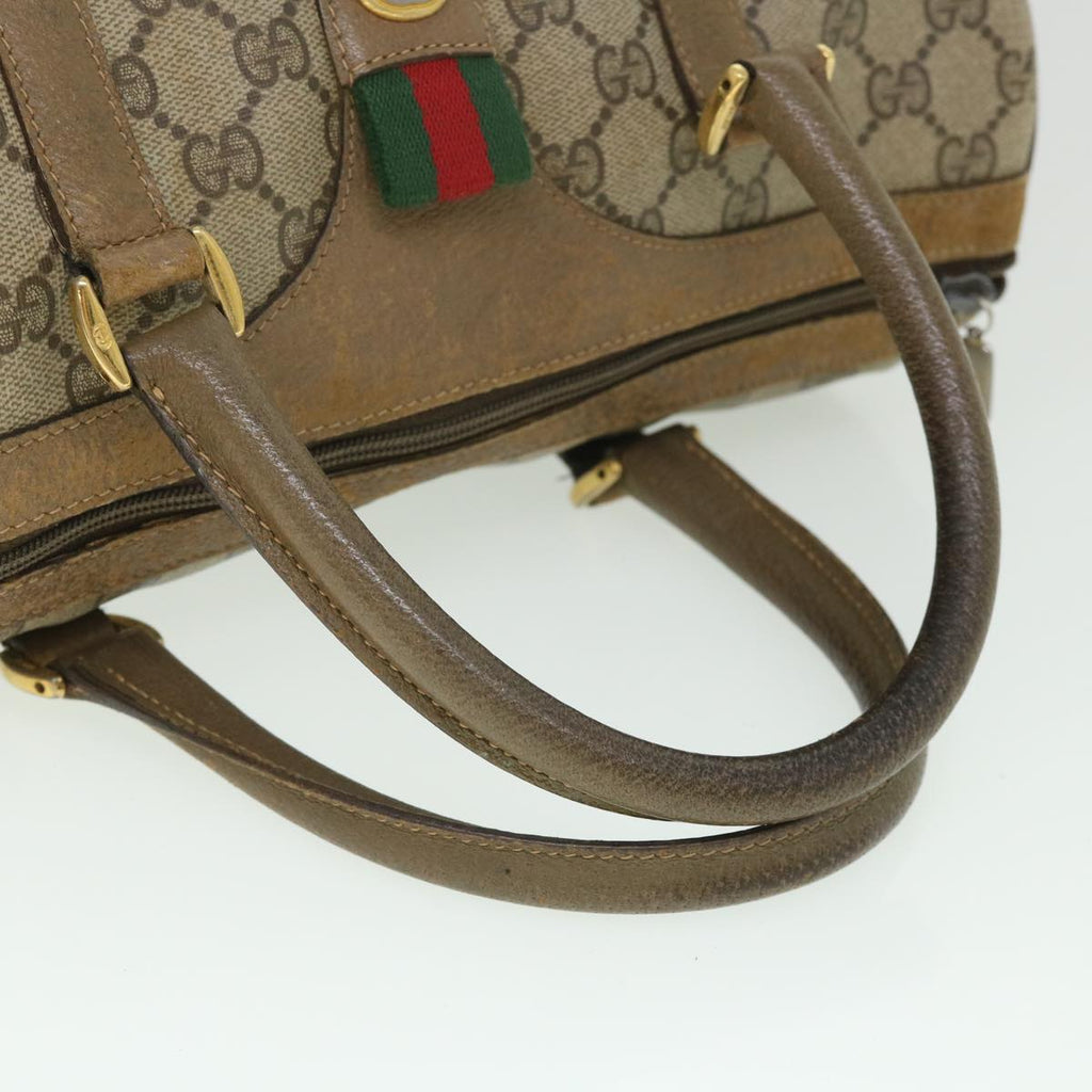GUCCI GG Supreme Web Sherry Line Hand Bag Beige Red Green 40 02 007 56312