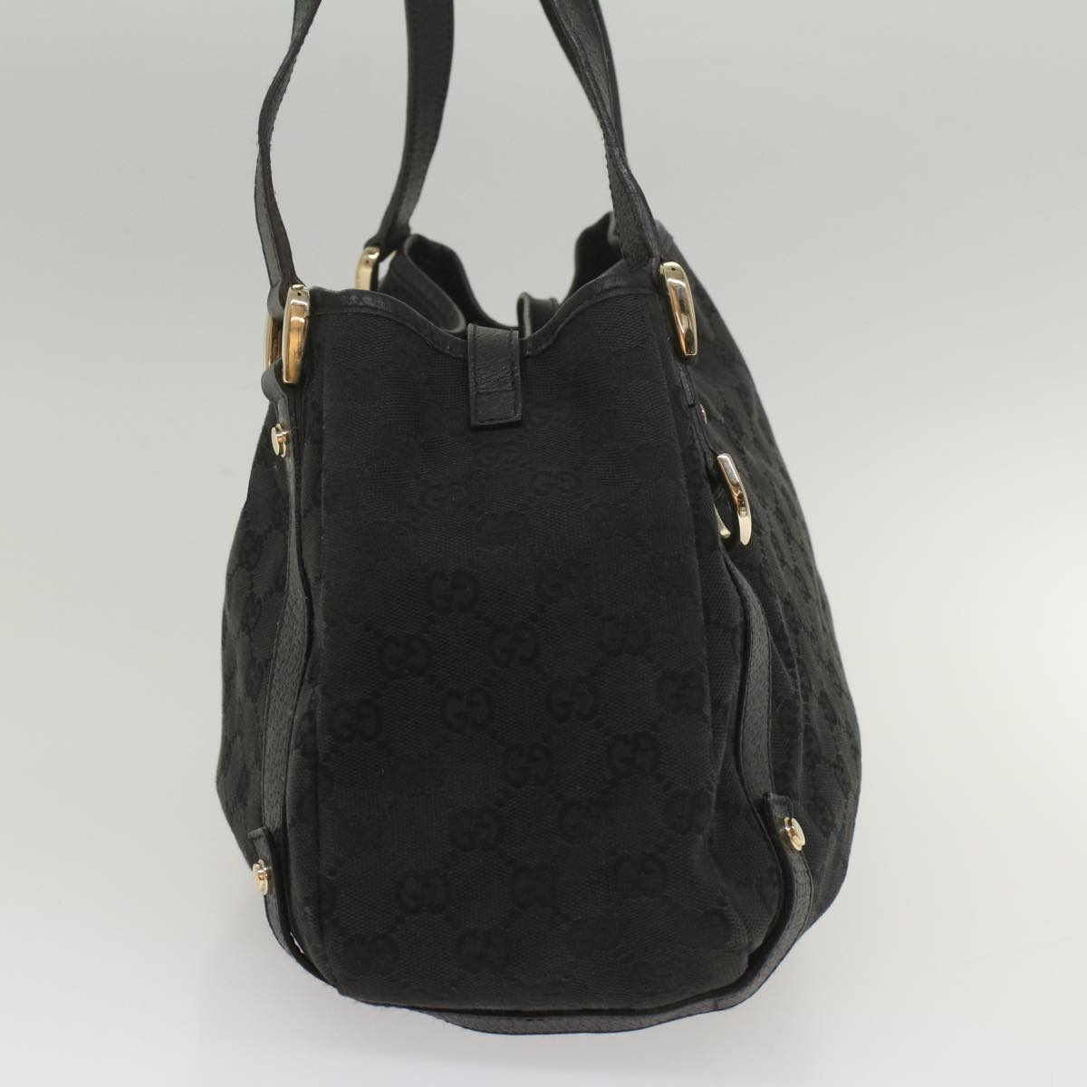GUCCI GG Canvas Tote Bag Black 130736 56317