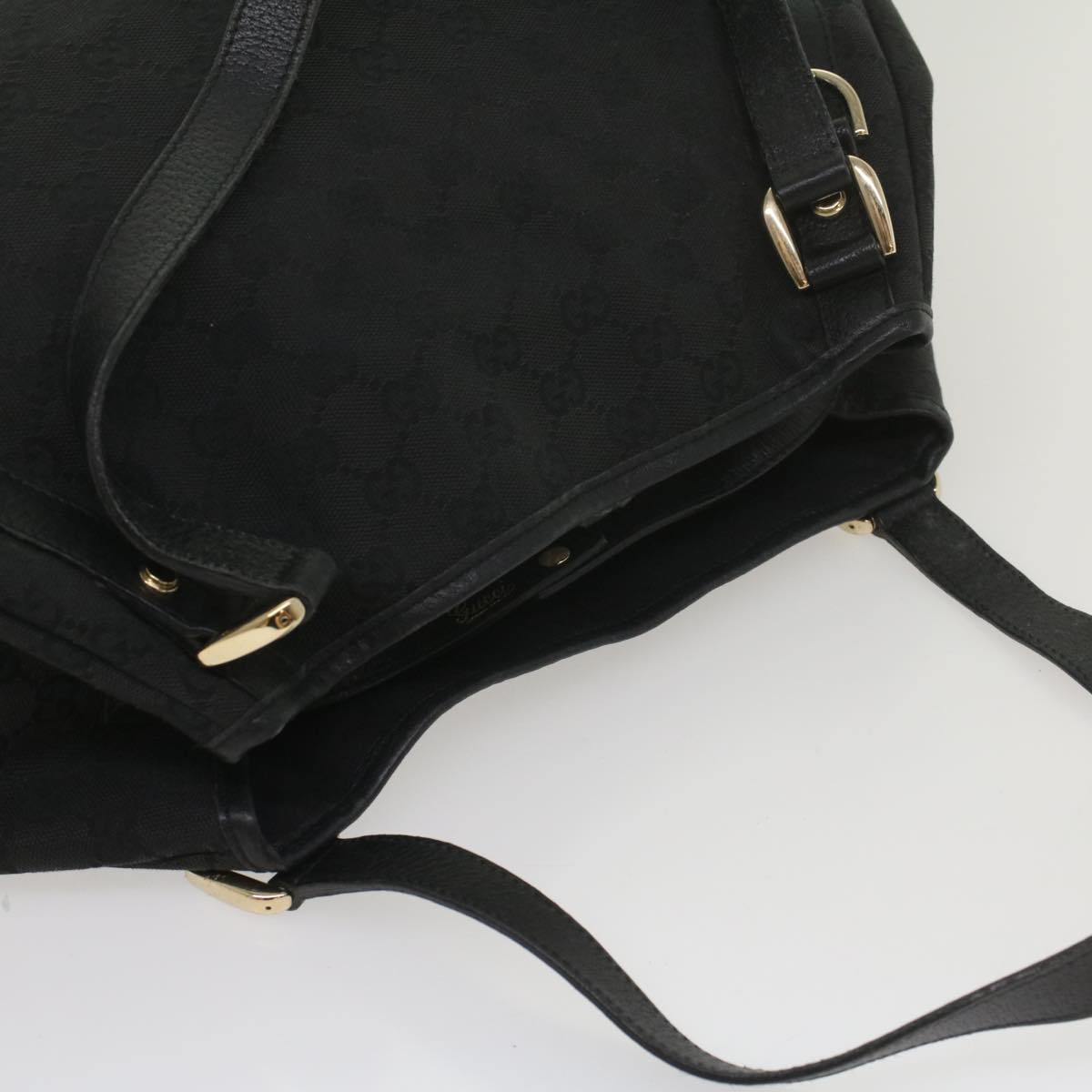 GUCCI GG Canvas Tote Bag Black 130736 56317