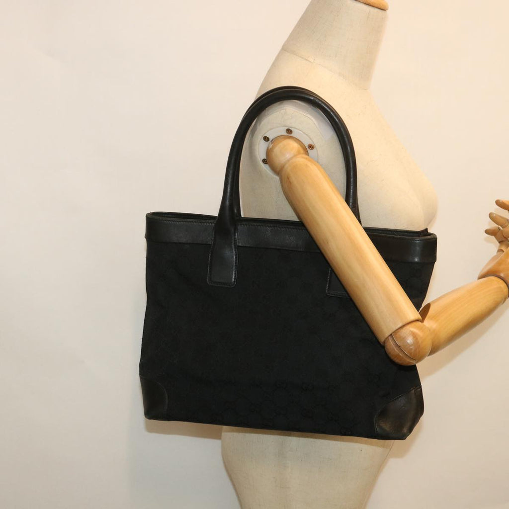 GUCCI GG Canvas Hand Bag Black 002119 56319
