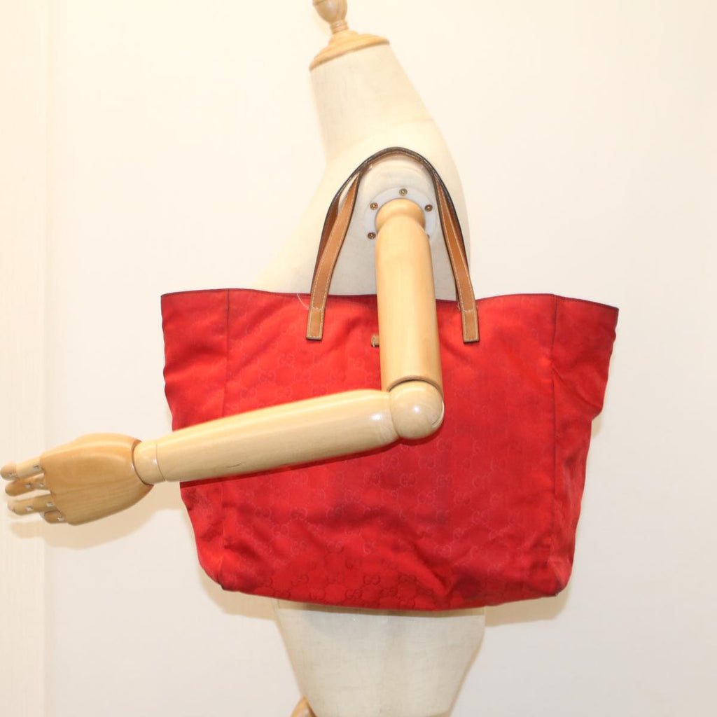 GUCCI GG Canvas Tote Bag Red 282439 56320