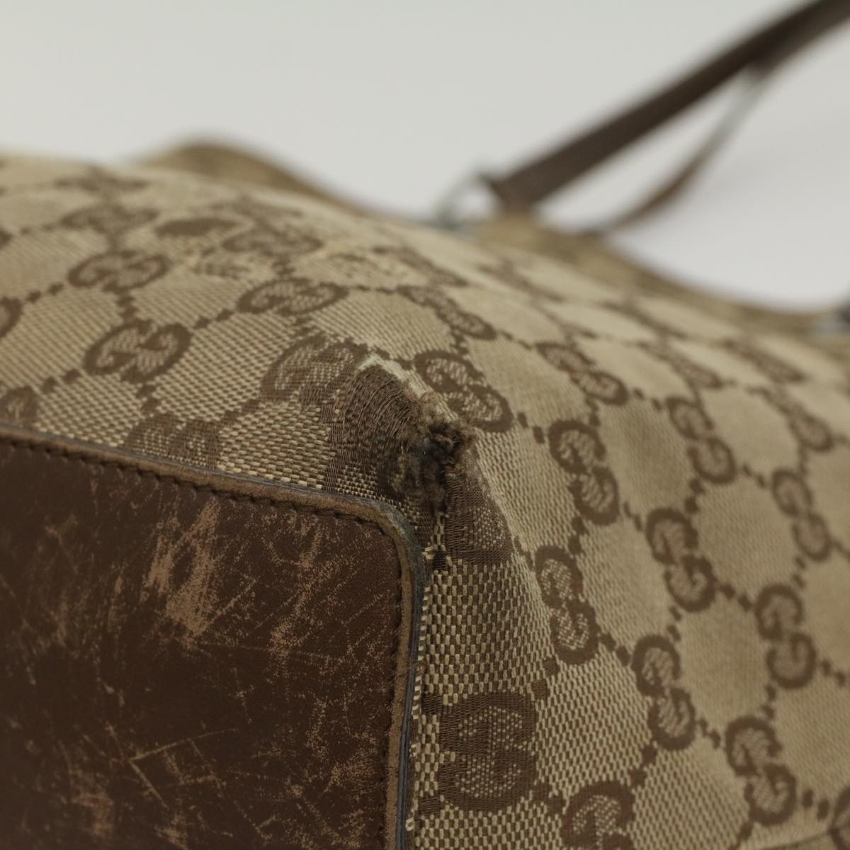 GUCCI GG Canvas Tote Bag Beige 31243 56330