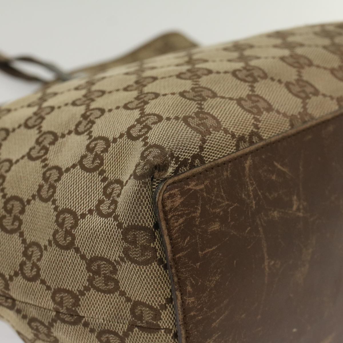 GUCCI GG Canvas Tote Bag Beige 31243 56330