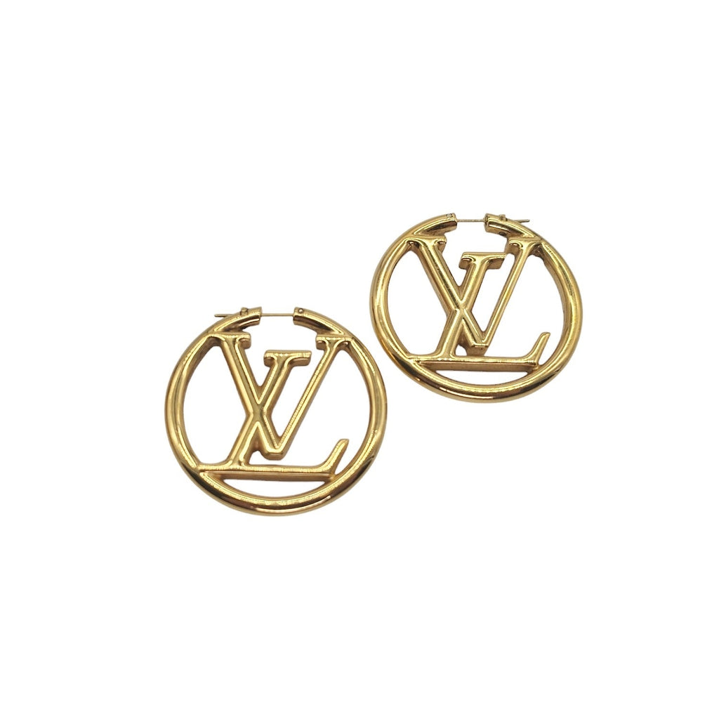 Louis Vuitton Louise Gold Hoop M64288 Earrings