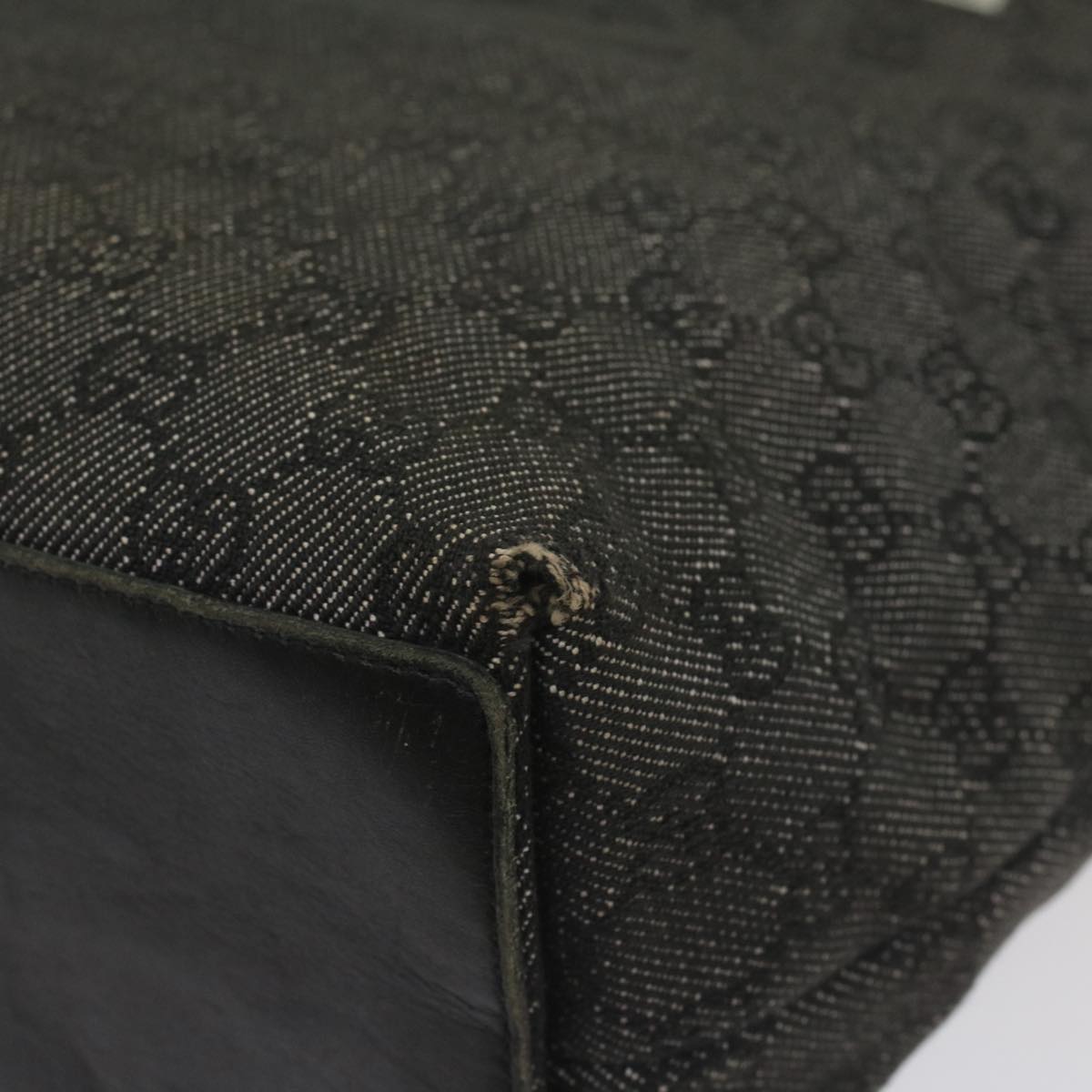 GUCCI GG Canvas Tote Bag Black 31243 56348