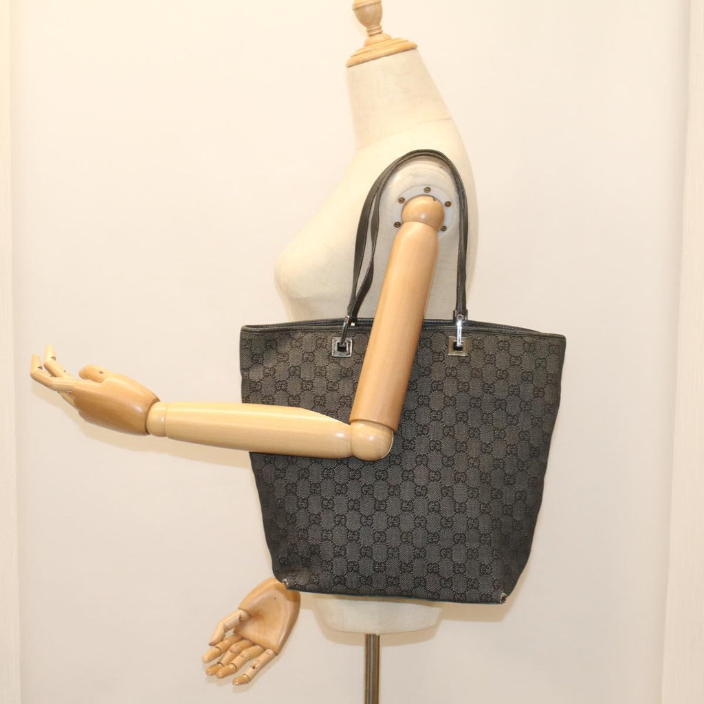 GUCCI GG Canvas Tote Bag Black 31243 56348