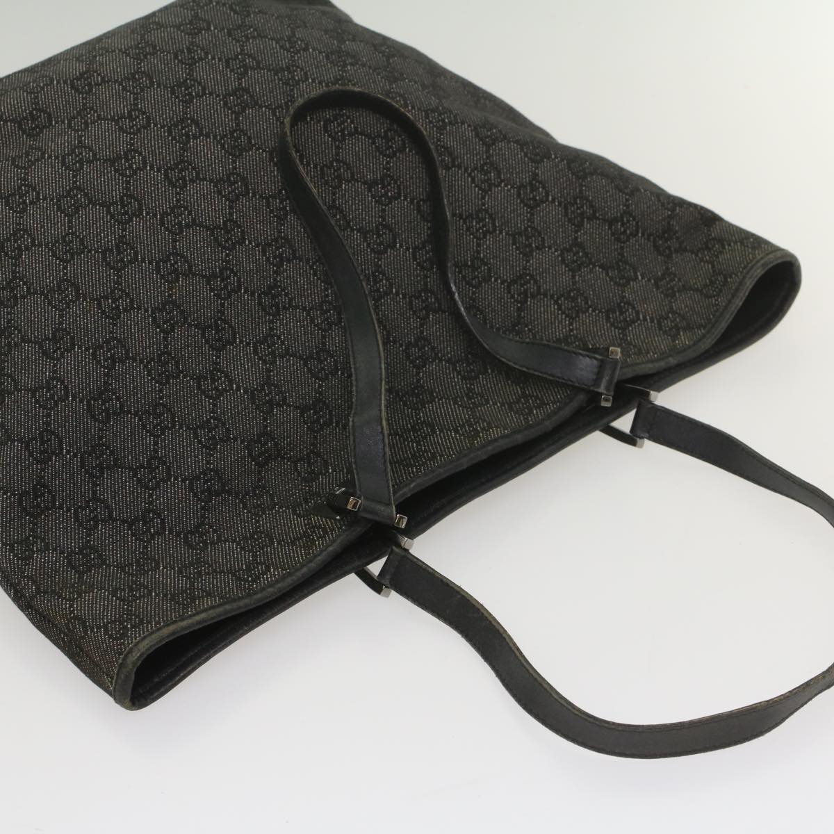 GUCCI GG Canvas Tote Bag Black 31243 56348