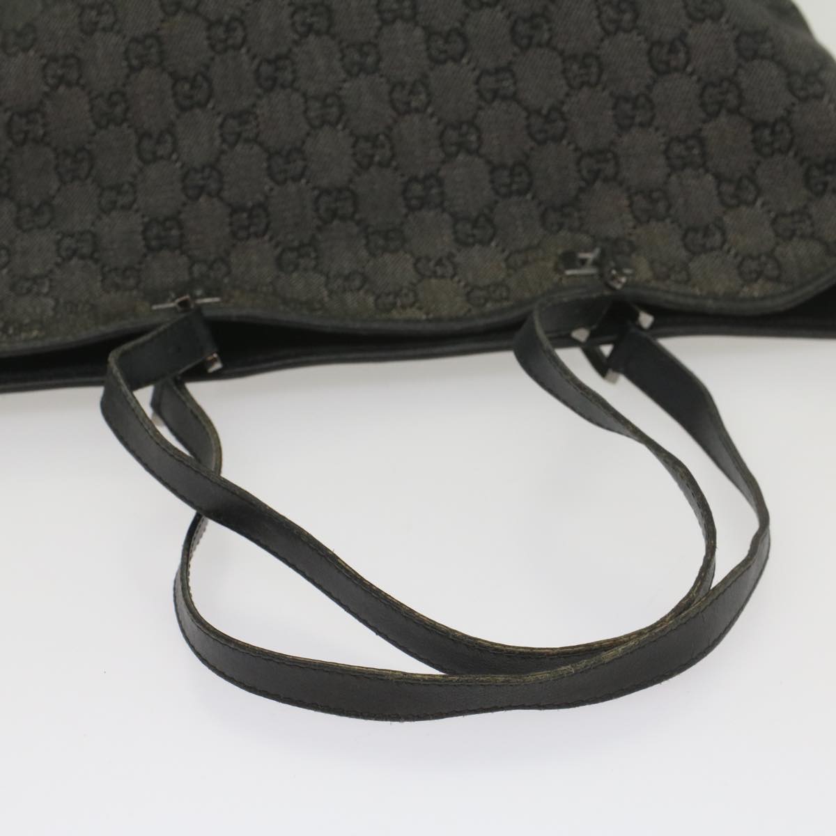 GUCCI GG Canvas Tote Bag Black 31243 56348
