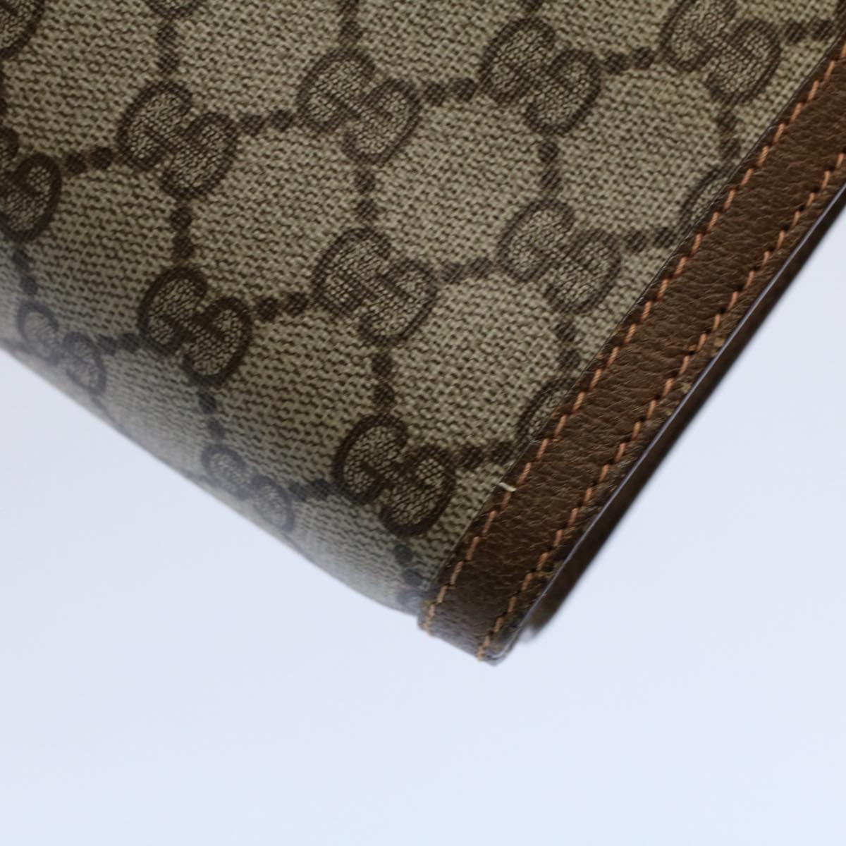 GUCCI GG Supreme Web Sherry Line Clutch Bag Beige Red Green 89 01 033 56366
