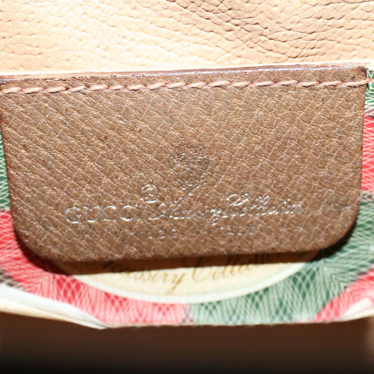 GUCCI GG Supreme Web Sherry Line Clutch Bag Beige Red Green 89 01 033 56366