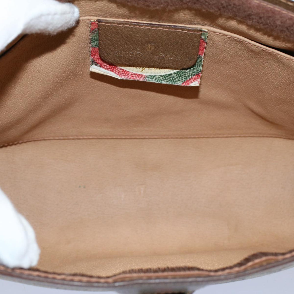 GUCCI GG Supreme Web Sherry Line Clutch Bag Beige Red Green 89 01 033 56366