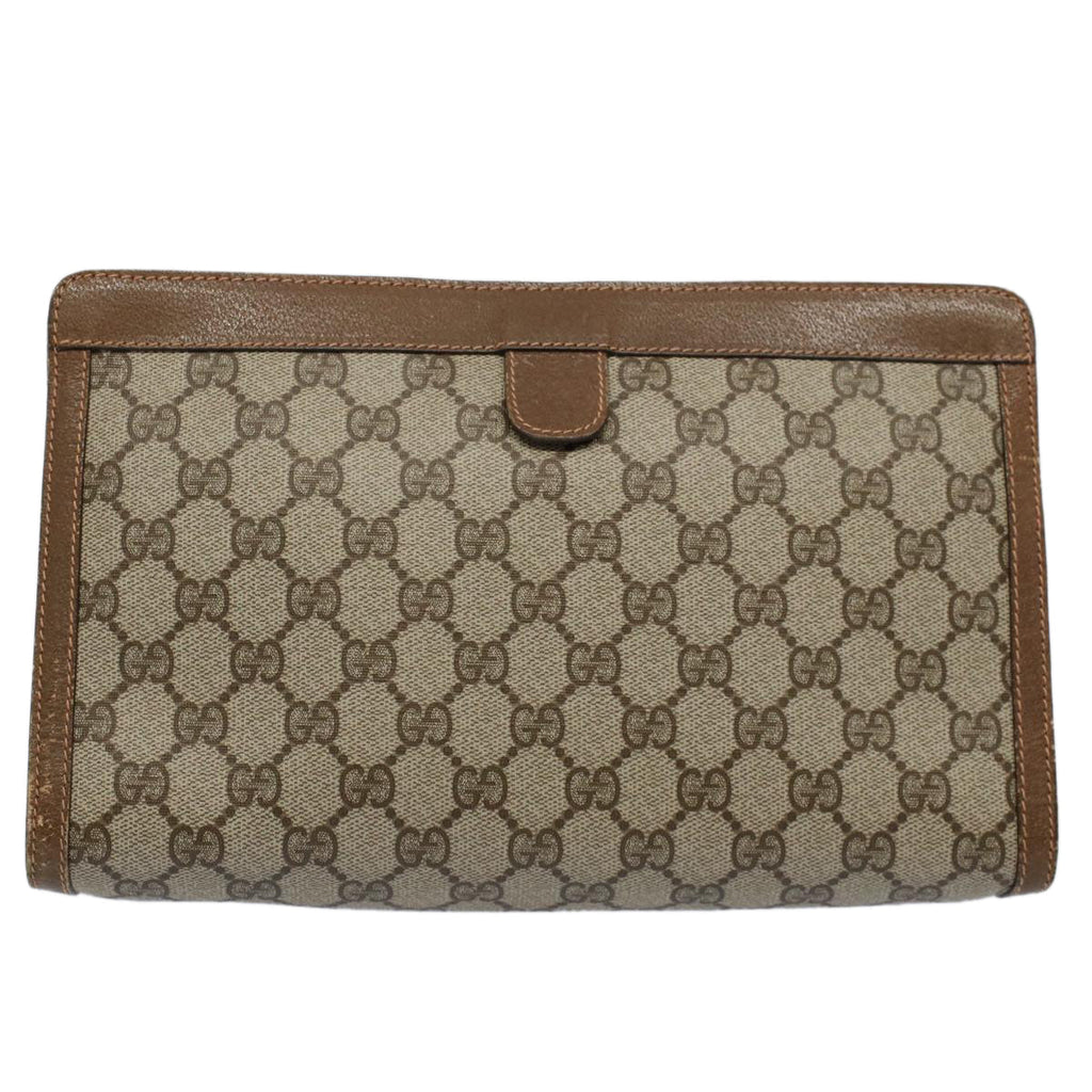 GUCCI GG Supreme Web Sherry Line Clutch Bag Beige Red Green 89 01 033 56366